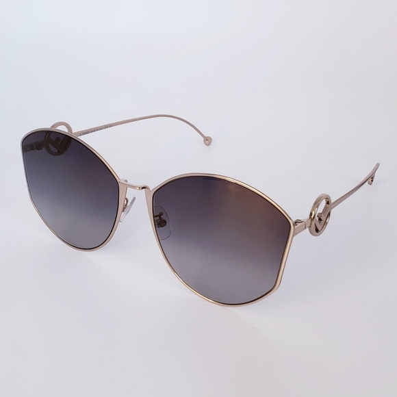 FENDI Gold Oversized Geometric Sunglasses main image 6